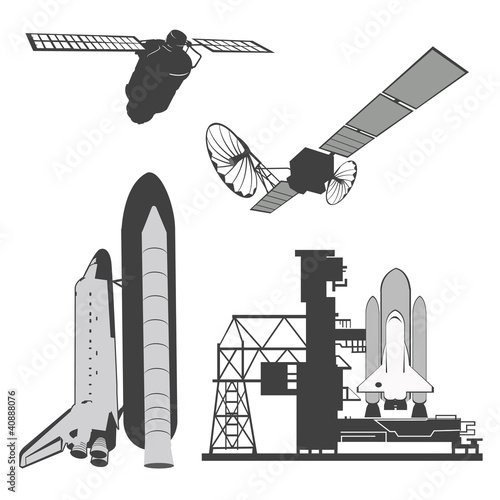 Vector illustration .Space elements.