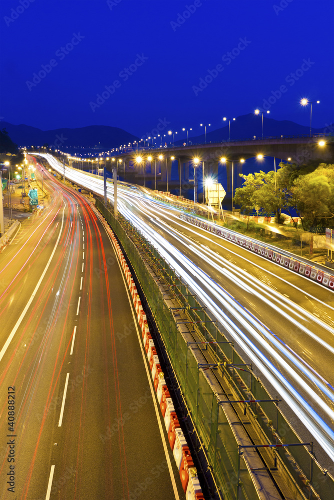Traffic at highway in Hong Kong Traffic at highway in Hong Kong