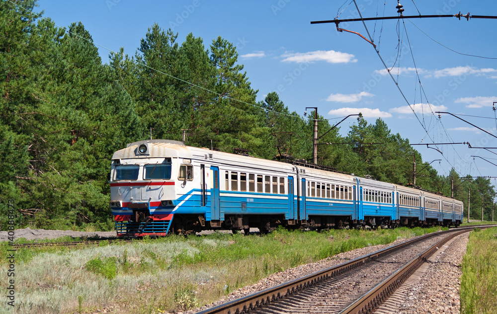 Suburban electric train in Ukraine
