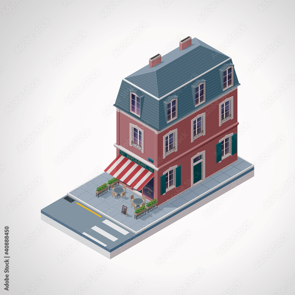 Vector isometric cafe Vector isometric cafe