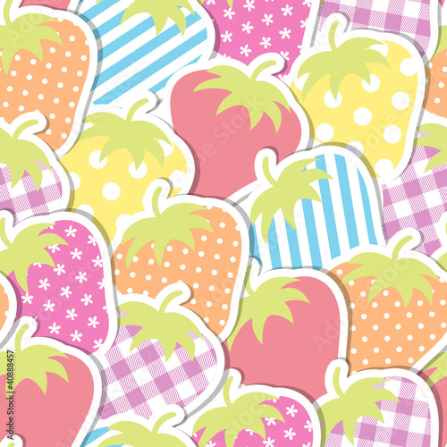 Seamless Pattern Pastel Strawberries
