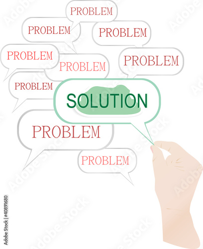 Word solution isolated on white background