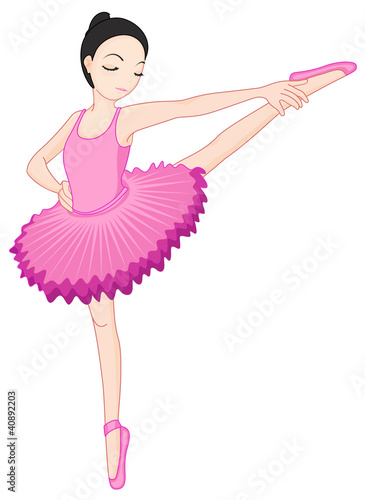 Ballerina pose on white