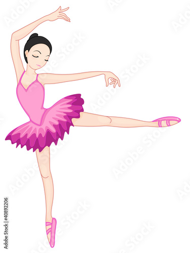 Ballerina pose on white