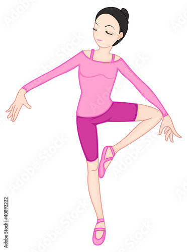 Ballerina pose on white