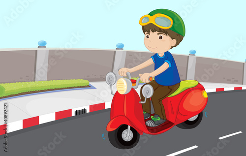 Boy on a scooter