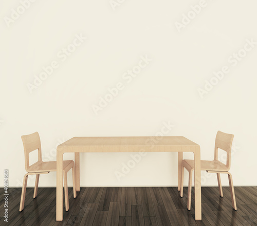 modern interior table and chairs