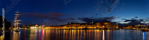 Night panoramic view of Stockholm