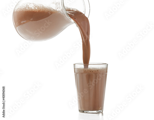 pouring milk chocolate into a glass
