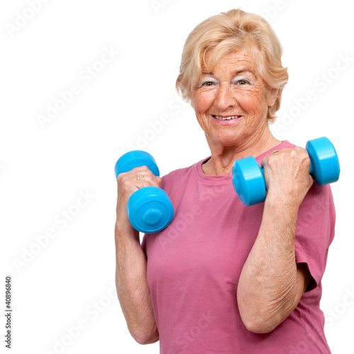Senior woman doing workout.
