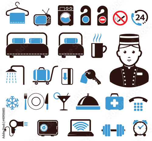 Hotel icons set