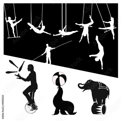 Vector silhouettes.Circus show