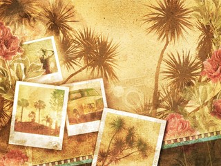 Keuken achterwand Havana Tropische vintage achtergrond met palmen  © matttilda