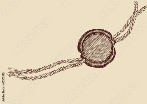Blank wax seal Hand drawn vector llustration