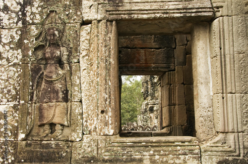 Devata and Window  Bayon Temple  Angkor Wat  Cambodia