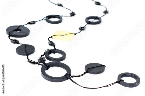 Necklace on a white background. Hand made.