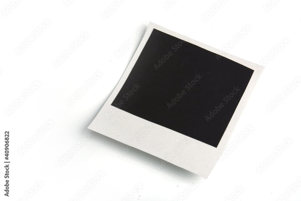 A clear palaroid card lying on white background A clear palaroid card lying on white background