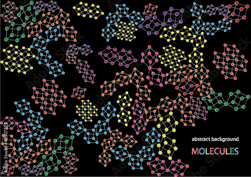 abstract vector scientific background with molecule structure