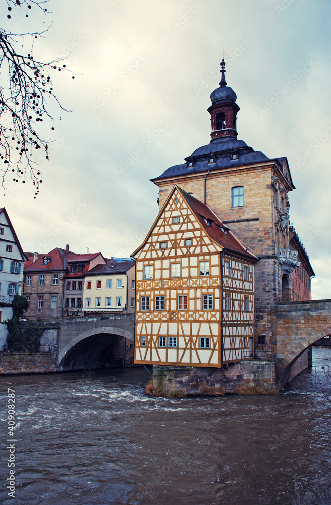 The Old Town Hall in Bamberg(Germany) in winter