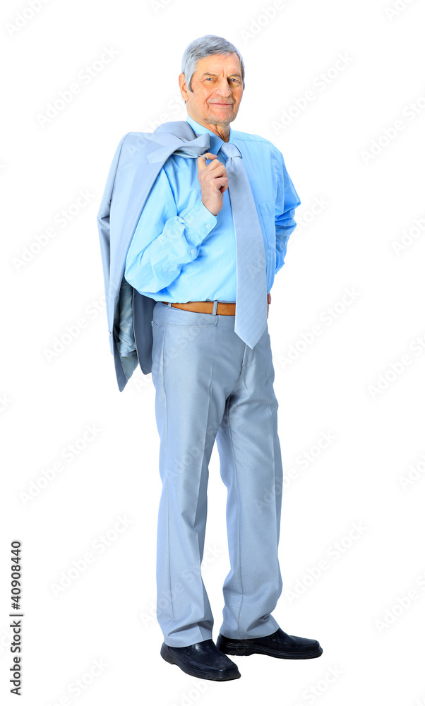 Nice businessman at the age. Isolated on a white Nice businessman at the age. Isolated on a white