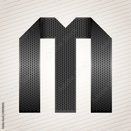 Letter metal ribbon - M
