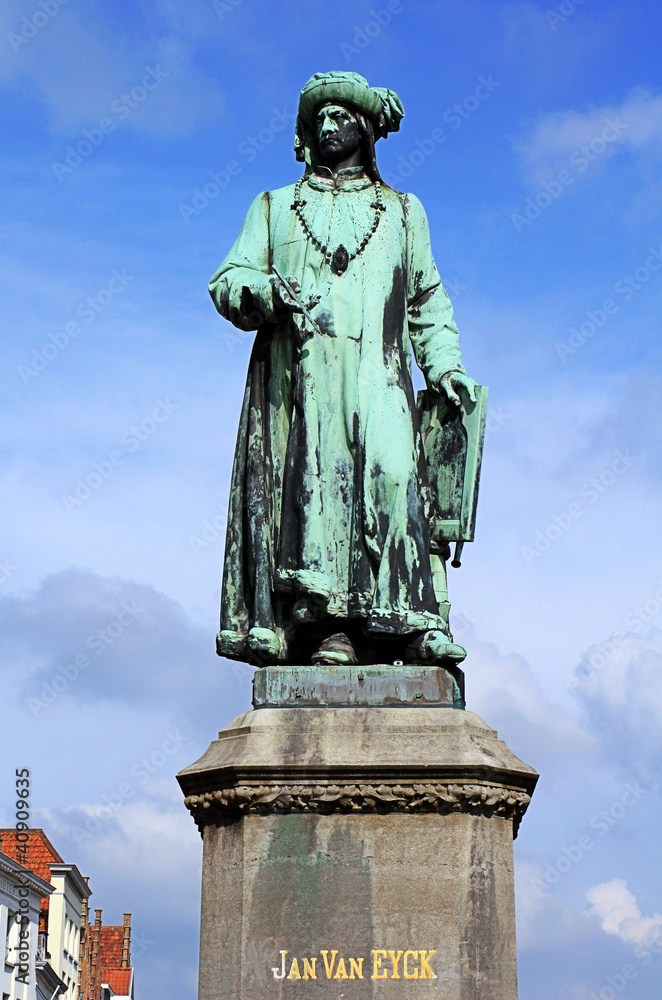 Fototapeta premium Estatua de Jan Van Eyck (Pintor)