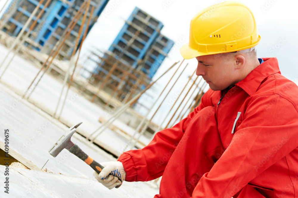 builder making roof construction works builder making roof construction works