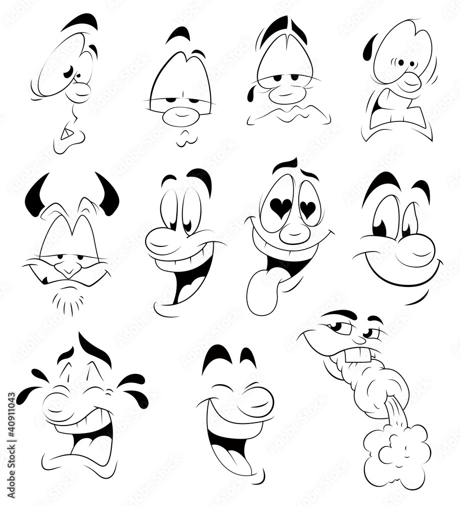 Fototapeta premium Cartoon Facial Expressions