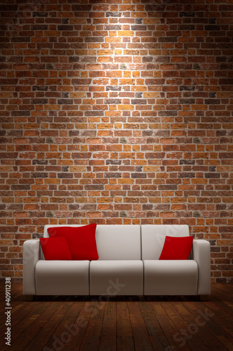Sofa with brickwall