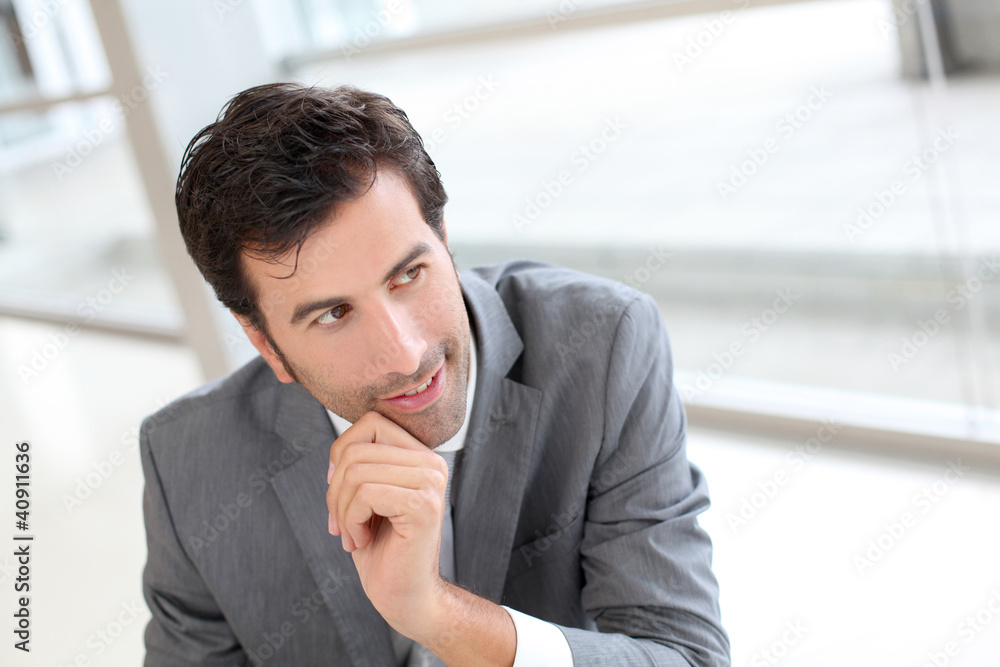 Portrait of businessman in modern building Portrait of businessman in modern building