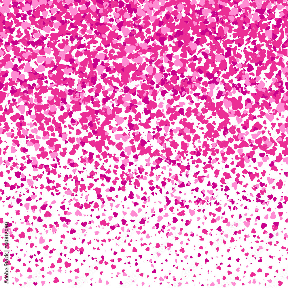 Seamless Horizontal Pattern Confetti Hearts Pink