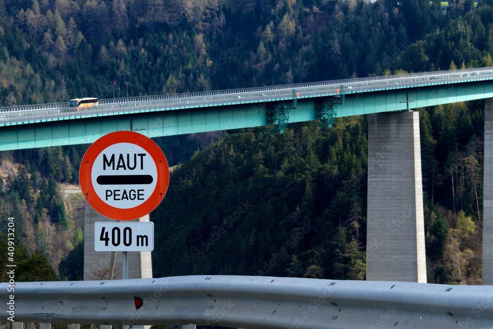 Europabrücke - Maut / Peage Stock Photo | Adobe Stock