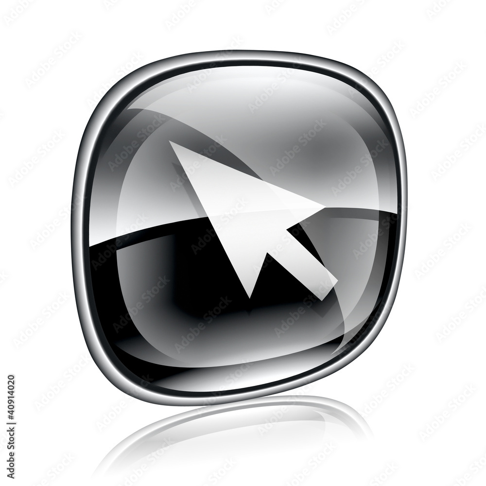 cursor icon black glass, isolated on white background cursor icon black glass, isolated on white background