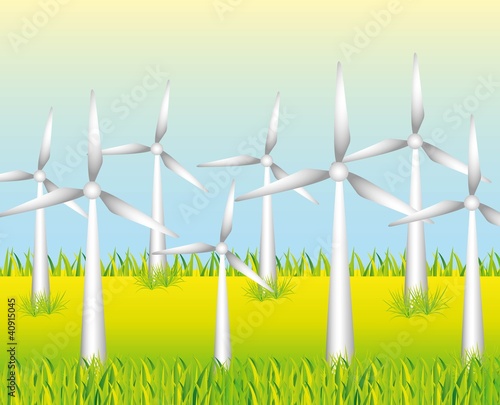 white windmills