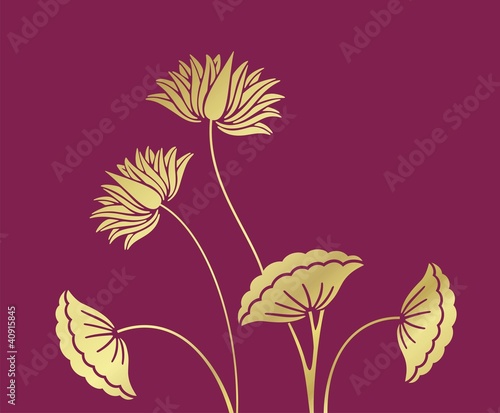 Fototapeta Naklejka Na Ścianę i Meble -  water lilies, Buddha ,background, royal India