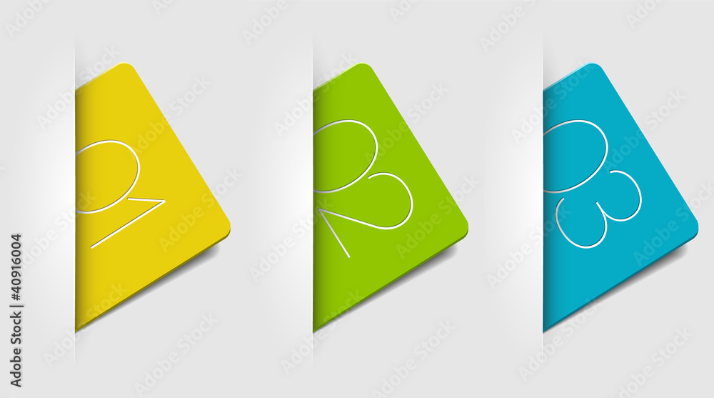 One two three - vector cards with numbers