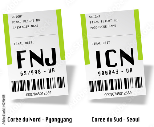 Airport tag bags - Corée (Nord et sud)