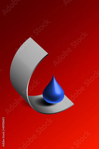 Parabol Tropfen blau