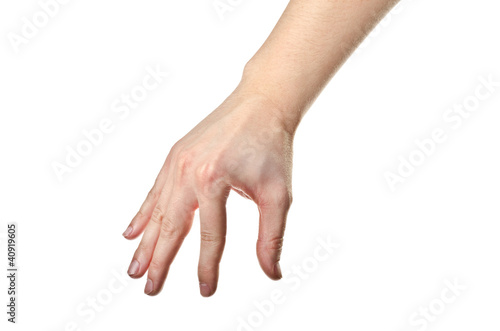Fingers holding something invisible