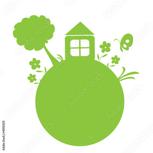 Green planet vector
