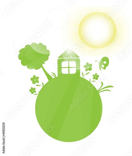 Green planet vector