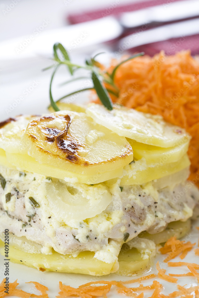 Casserole with chicken and potatoes Casserole with chicken and potatoes
