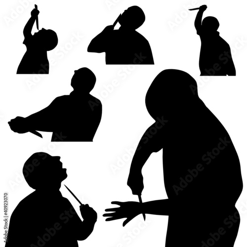 man with knife silhouette