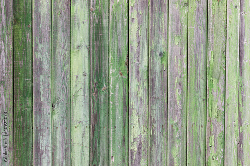 Green painted old wooden plank