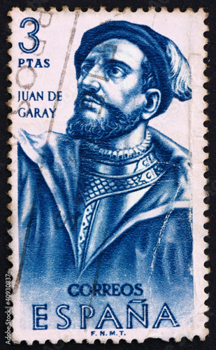 Postage stamp Spain 1962 Juan de Garay, Conquistador photo