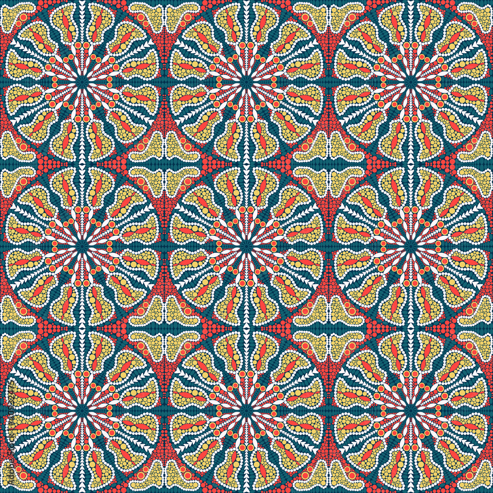 Seamless Pattern with Round Ornament