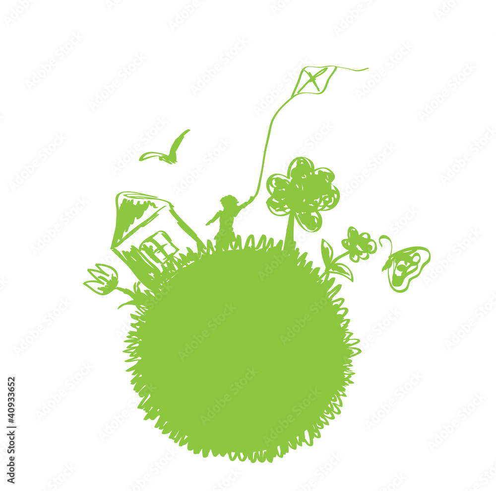 Obraz premium Green planet vector