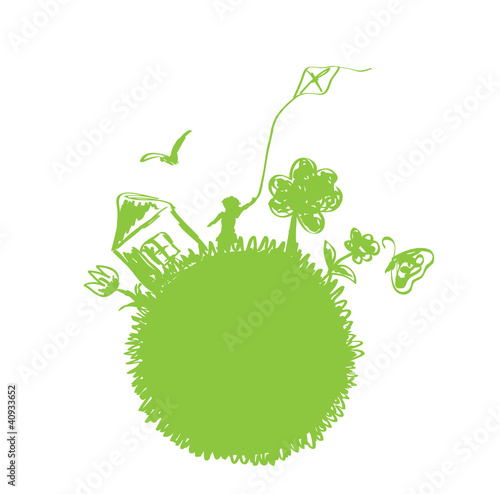 Green planet vector