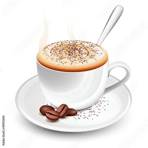 Cup of hot cappuccino