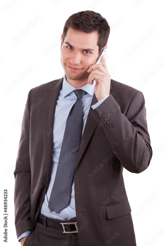 Portrait of a young caucasian business man using a mobile phone Portrait of a young caucasian business man using a mobile phone